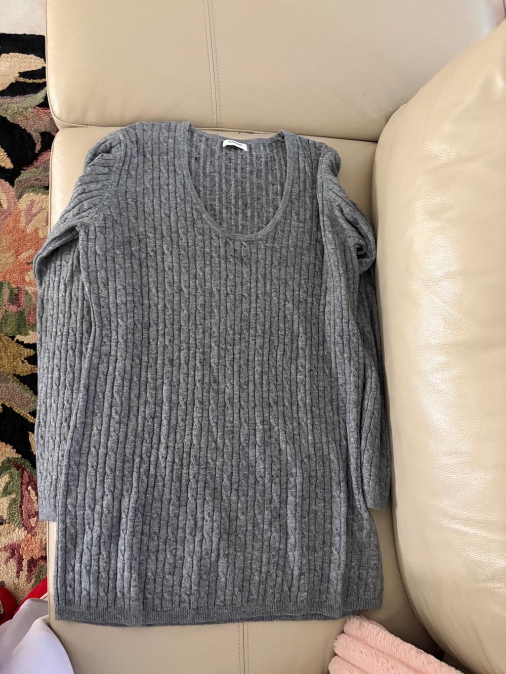 Women’s scope neck  Sweater dress - Gray